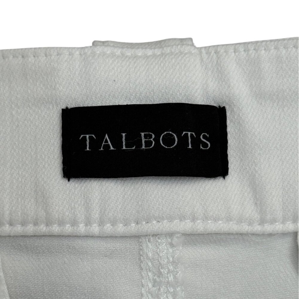 Talbots Womens Sailor Jean White High-Rise With Gold Button Accents Size 14 - Picture 3 of 9